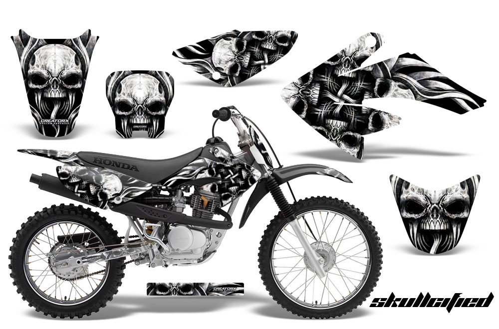 CRF 70-80-100 Graphics Kit Skullcified Silver Black